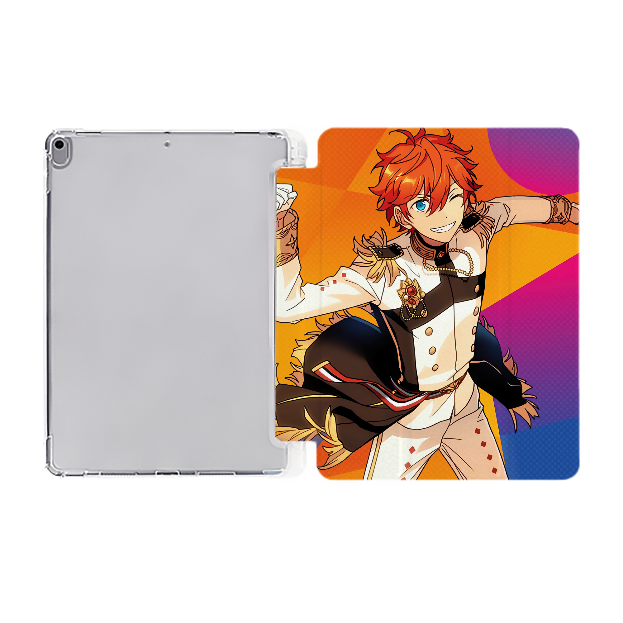 （画像用） あんさんぶるスターズ! Ensemble Stars IPad ケース ペン収納付き 三つ折りスタンド PUレザー×シリコン 対応機種9.5/10.5/10.9インチ